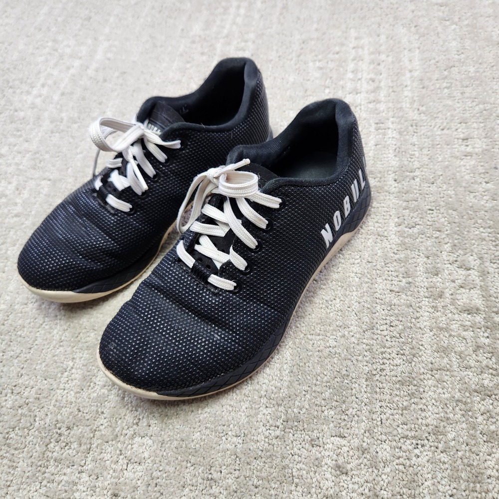 NOBULL Trainer Black White SuperFabric CrossFit Shoes Womens‎ 8.5 Mens 7